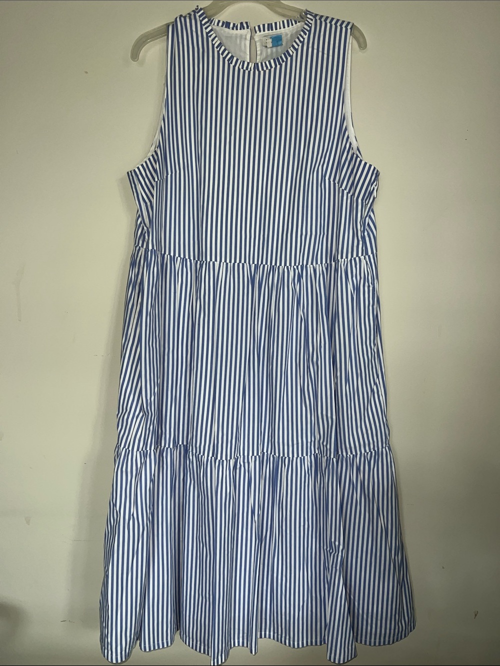J. Crew Blue and White Striped Maxi Dress long lined 16 fashionable